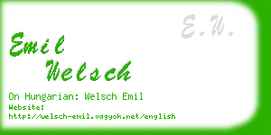 emil welsch business card
